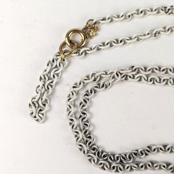 Vintage Trifari White Metal Statement Necklace - Picture 6 of 8